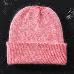 Hats - Cashmere Knitted Beanies Thick Warm Ladies Wool Female Beanie Hats