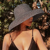 Vintage Patchwork Straw Wide Brim Sun Summer Hat Breathable Beach Cap 