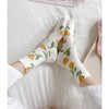 Cute Flower Style Breathable Middle Tube Floral Women Socks in 5 Pairs