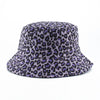 Reversible Leopard Print Bucket Hat Cotton Panama Outdoor Sun Cap