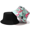 Reversible Flower Print Bucket Hat Travel Outdoor Panama Bucket Cap