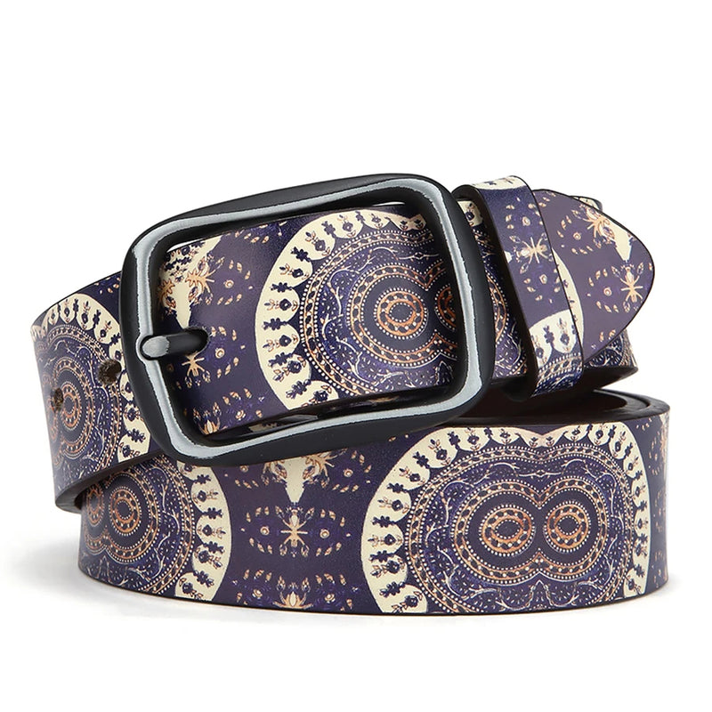 Genuine Leather Belt For Women Casual Belt Designer Girdle Printed Belt