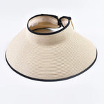 Summer Empty Top Straw Hat Foldable Wide Large Brim Bowknot Sun Hat
