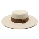 Solid Wide Brim Fedora Hat Vintage Trilby Felt Fashion Hat