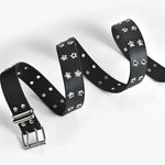 Punk Style Chain Belt Adjustable Hollow Star Double Metal Buckle