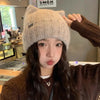 1pc Cat Ear Knitted Beanies Winter Warm Wool Hat Headwear-Winter Hats-Arimonz-Arimonz