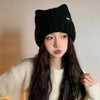 1pc Cat Ear Knitted Beanies Winter Warm Wool Hat Headwear-Winter Hats-Arimonz-Arimonz
