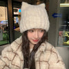 1pc Cat Ear Knitted Beanies Winter Warm Wool Hat Headwear-Winter Hats-Arimonz-Arimonz