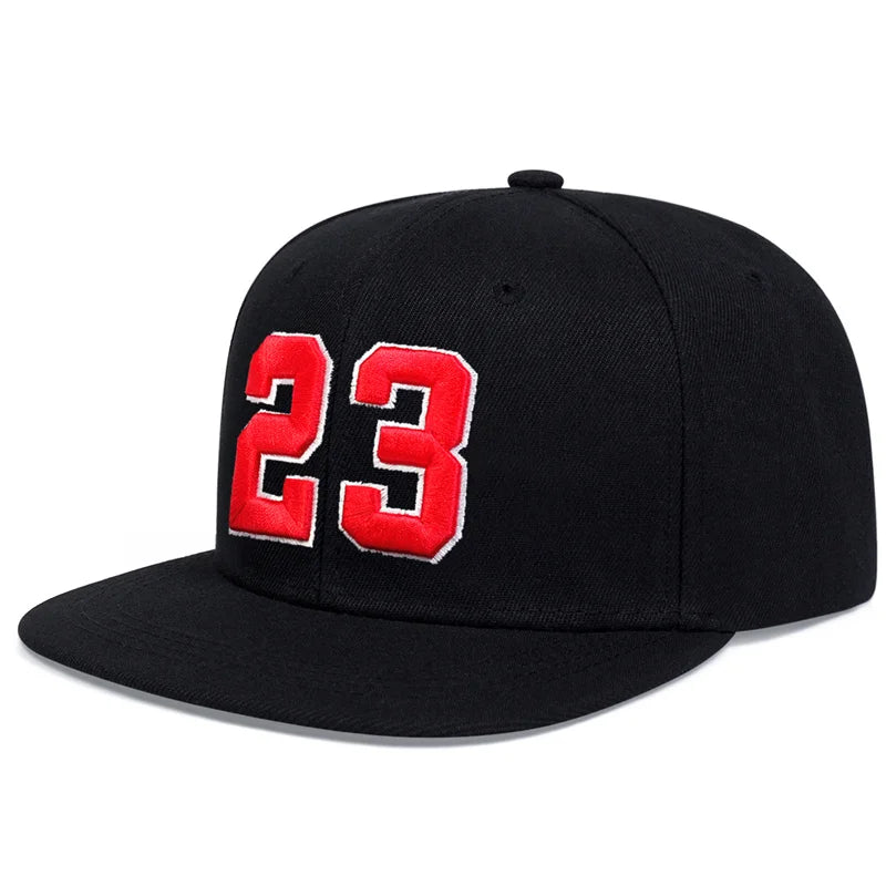 23 Embroidery Hip Hop Hat Outdoor Adjustable Travel Snapback Hat-Women's Caps-Arimonz-Black-Arimonz