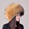 Luxury Winter Russian-Style Beanie Real Fox Fur Earflap Hat Headgear