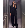 2pcs Casual Double Breasted Blazer and Wide Leg Trousers Office Outfit-Wear To Work Sets-Arimonz-Arimonz