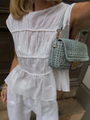 2pcs Solid Sleeveless Top With High Waist Pleated Pants Loose Outfit-Wear To Work Sets-Arimonz-Arimonz