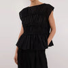 2pcs Solid Sleeveless Top With High Waist Pleated Pants Loose Outfit-Wear To Work Sets-Arimonz-black top-S-Arimonz