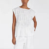 2pcs Solid Sleeveless Top With High Waist Pleated Pants Loose Outfit-Wear To Work Sets-Arimonz-white top-S-Arimonz