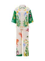 2pcs Unique Print Short Sleeve Shirt Top and Long Pants Outfit Set-Wear To Work Sets-Arimonz-Arimonz