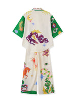 2pcs Unique Print Short Sleeve Shirt Top and Long Pants Outfit Set-Wear To Work Sets-Arimonz-Arimonz