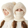 3-in-1 Beanie Scarf and Mask Set Fleece-Lined Knitted Windproof Cap-Winter Hats-Arimonz-Arimonz