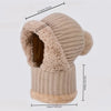 3-in-1 Beanie Scarf and Mask Set Fleece-Lined Knitted Windproof Cap-Winter Hats-Arimonz-Arimonz