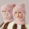 3-in-1 Beanie Scarf and Mask Set Fleece-Lined Knitted Windproof Cap-Winter Hats-Arimonz-Arimonz
