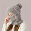 3-in-1 Beanie Scarf and Mask Set Fleece-Lined Knitted Windproof Cap-Winter Hats-Arimonz-Arimonz