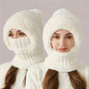 3-in-1 Beanie Scarf and Mask Set Fleece-Lined Knitted Windproof Cap-Winter Hats-Arimonz-Arimonz