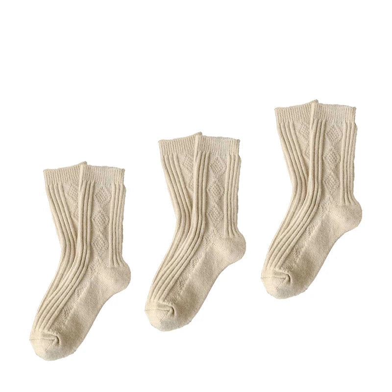 3 Pairs Cashmere Wool Winter Thicken Warm Thermal Mid Tube Socks-Socks & Tights-Arimonz-Gray-Arimonz