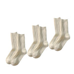 3 Pairs Cashmere Wool Winter Thicken Warm Thermal Mid Tube Socks-Socks & Tights-Arimonz-White-Arimonz