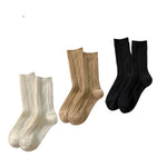 3 Pairs Cashmere Wool Winter Thicken Warm Thermal Mid Tube Socks-Socks & Tights-Arimonz-White-Khaki-Black-Arimonz