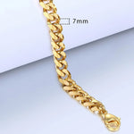 3/5/7MM Stainless Steel Curb Cuban Link Chain Anklet Jewelry Gift-Anklets-Arimonz-Arimonz