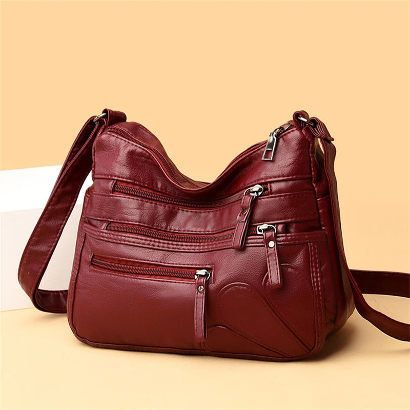 Women Shoulder Bag Multi-Layer Pockets Classic Crossbody Bag