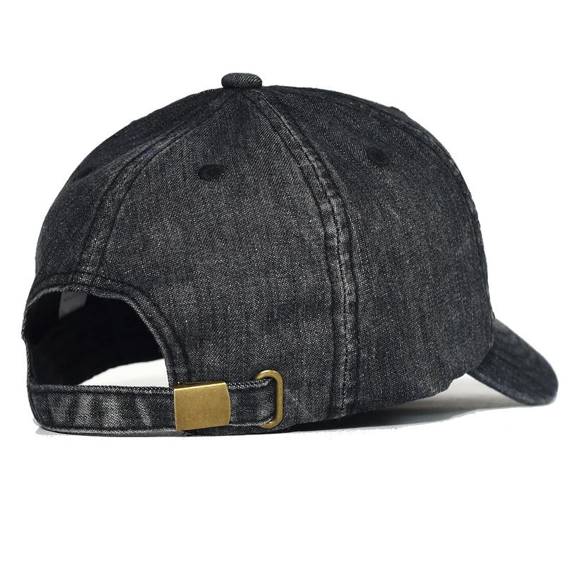 Short Brim Denim Baseball Cap Women Dad Hat Casual Adjustable Cap