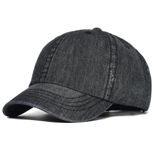 Short Brim Denim Baseball Cap Women Dad Hat Casual Adjustable Cap