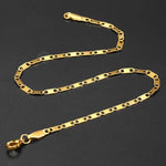 3MM Gold Plated Stainless Steel Rope Figaro Curb Link Chain Anklet-Anklets-Arimonz-Arimonz