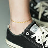 3MM Gold Plated Stainless Steel Rope Figaro Curb Link Chain Anklet-Anklets-Arimonz-Arimonz