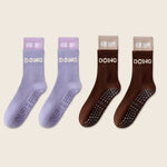 4 Pairs Non Slip with Grips Sticky Gripper Cotton Yoga Unisex Socks-Socks & Tights-Arimonz-D- As picture-Arimonz