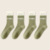 4 Pairs Non Slip with Grips Sticky Gripper Cotton Yoga Unisex Socks-Socks & Tights-Arimonz-Green-Arimonz