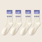 4 Pairs Non Slip with Grips Sticky Gripper Cotton Yoga Unisex Socks-Socks & Tights-Arimonz-White-Arimonz
