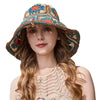 UV Protection Straw Fisherman Hat with Flower Beach Sun Bucket Hat