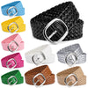 Women Braided Bright Color Belts Ladies Waist Ornament No Holes Belt