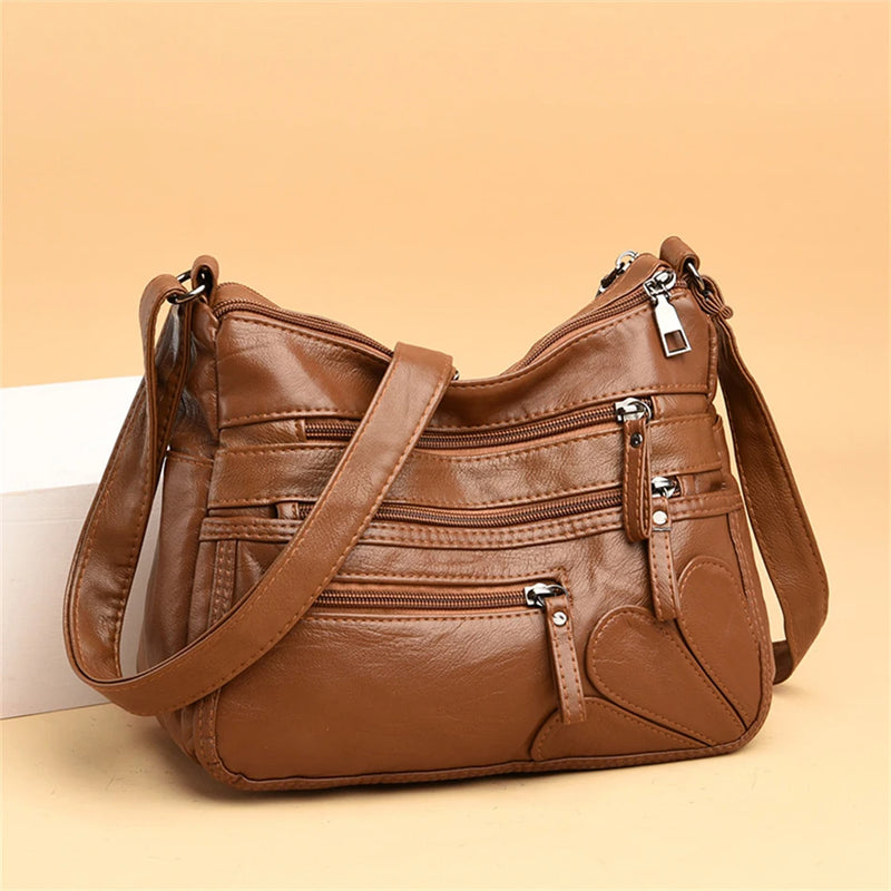 Women Shoulder Bag Multi-Layer Pockets Classic Crossbody Bag