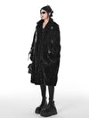 Casual Soft Thick Faux Fur Coat Stand Collar Punk Style Fluffy Coat