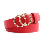 Double Loop Buckle Design Belt Casual Jeans Women Adjustable Belt