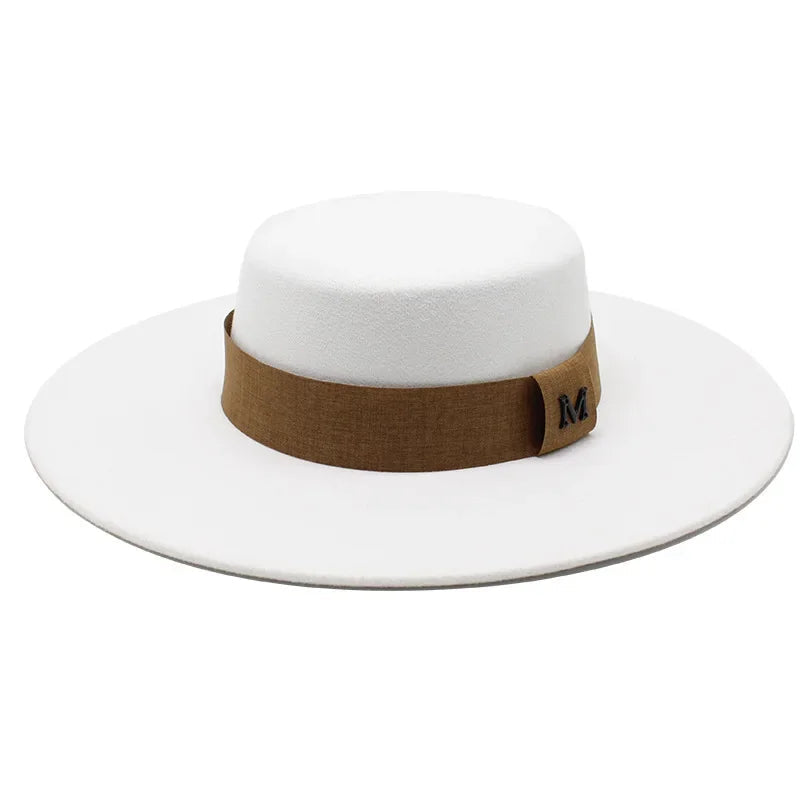 Solid Wide Brim Fedora Hat Vintage Trilby Felt Fashion Hat