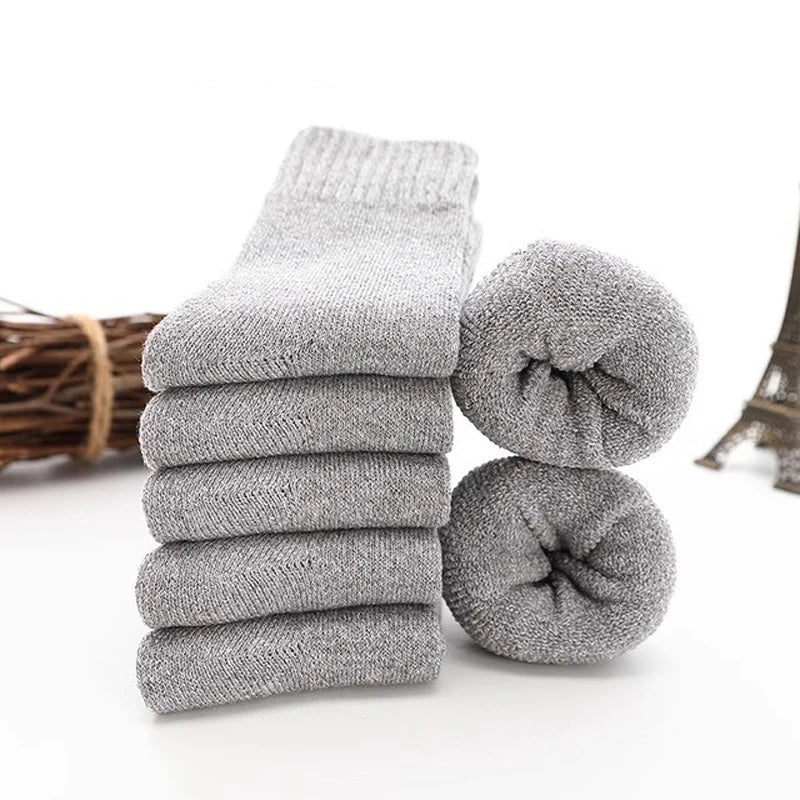 5 Pairs Winter Warm Super Thick Wool Cashmere Unisex Socks-Socks & Tights-Arimonz-5 pairs-Gray-Arimonz