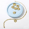 5MM Stainless Steel Heart Shaped Initial Letter Figaro Charm Anklet-Anklets-Arimonz-Arimonz