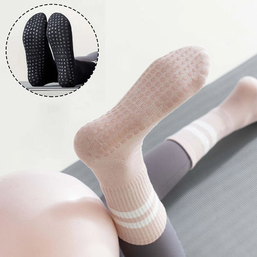 5Pairs Pilates Yoga Socks Non Slip Silicone Grips Cotton Fitness Socks-Socks & Tights-Arimonz-Arimonz