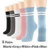 5Pairs Pilates Yoga Socks Non Slip Silicone Grips Cotton Fitness Socks-Socks & Tights-Arimonz-Arimonz