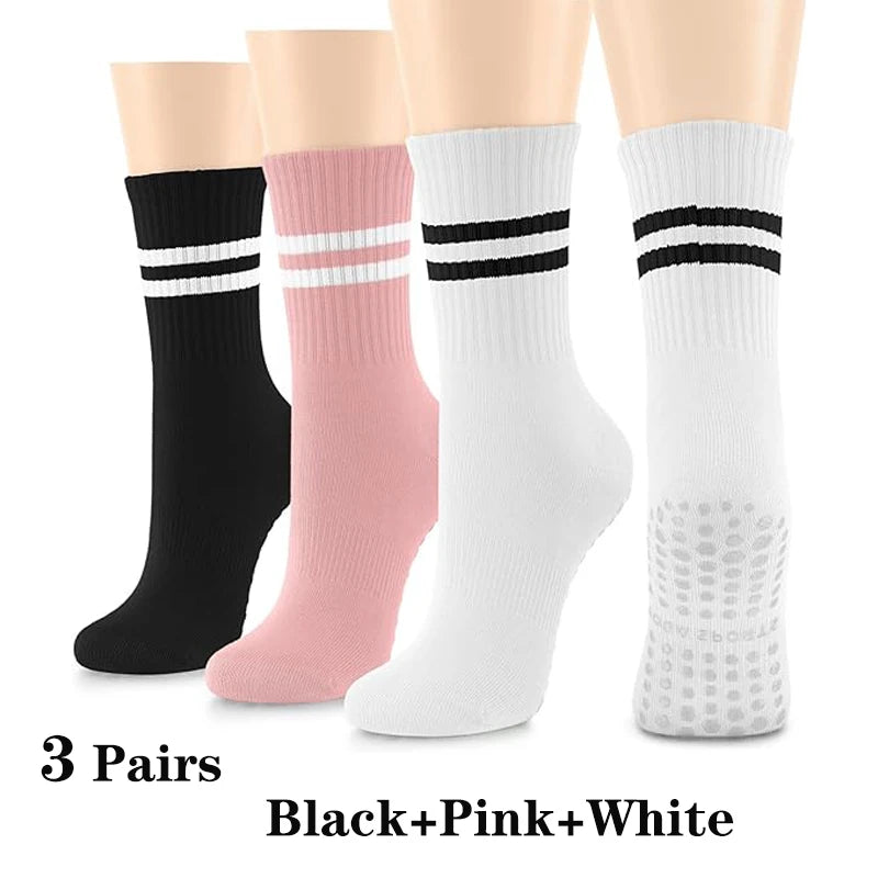 5Pairs Pilates Yoga Socks Non Slip Silicone Grips Cotton Fitness Socks-Socks & Tights-Arimonz-C-as picture-Universal-Arimonz