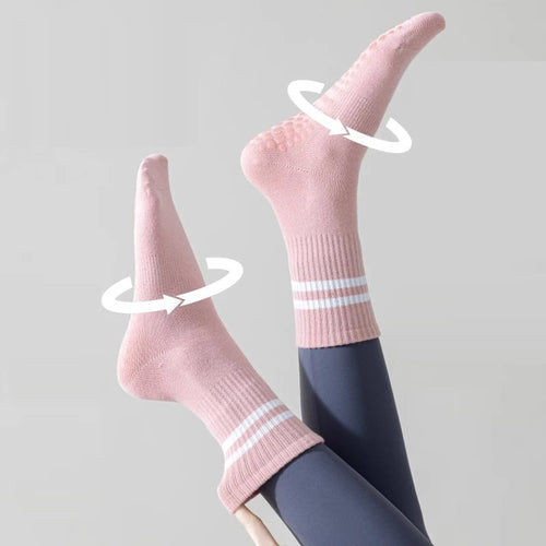 5Pairs Pilates Yoga Socks Non Slip Silicone Grips Cotton Fitness Socks-Socks & Tights-Arimonz-Arimonz