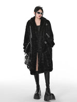 Casual Soft Thick Faux Fur Coat Stand Collar Punk Style Fluffy Coat